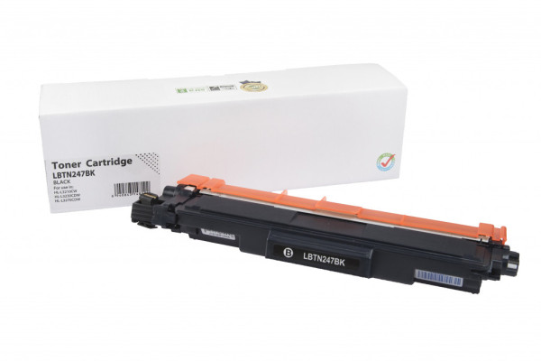 Compatible toner cartridge TN247BK, TN227BK, TN253BK, 3000 yield for Brother printers (Orink white box)