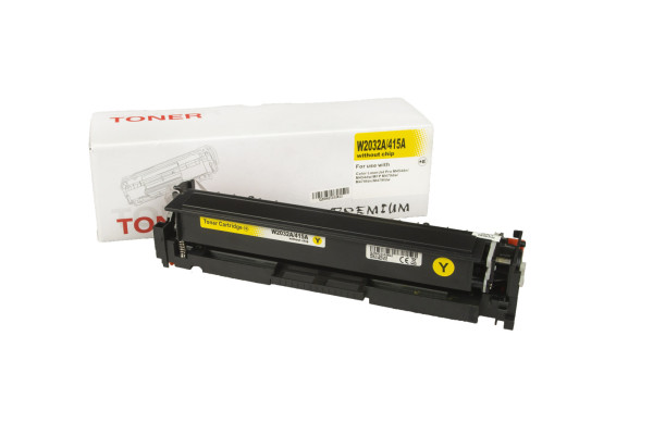 Kompatibilis tonerkazetta töltés W2032A, 415A, 3013C002, CRG055Y, WITHOUT CHIP, 2100 lap a HP nyomtatók számára