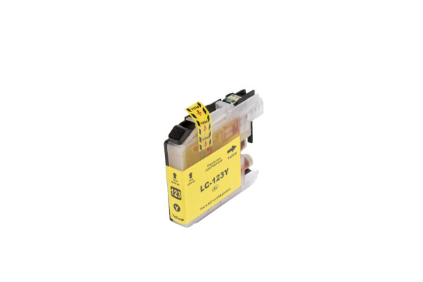 Compatible ink cartridge LC121Y, LC123Y, 10ml yield for Brother printers (BULK)