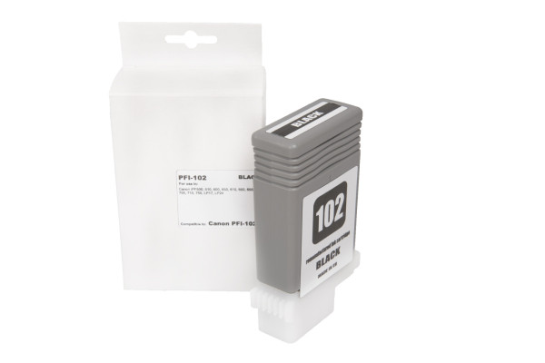 Renovovaná atramentová náplň 0895B001, PFI102BK, 130ml listov pre tlačiarne Canon (BULK)