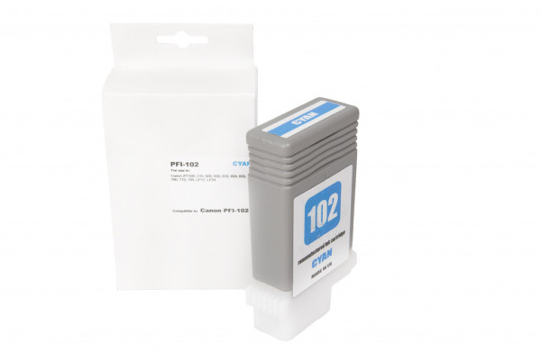 Refill ink cartridge 0896B001, PFI102C, 130ml for Canon printers (BULK)