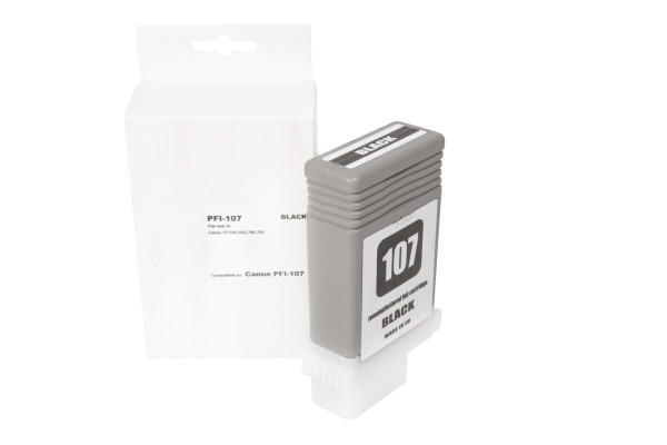 Cartuccia d'inchiostro rigenerata 6705B001, PFI107BK, 130ml Fogli per stampanti Canon (BULK)