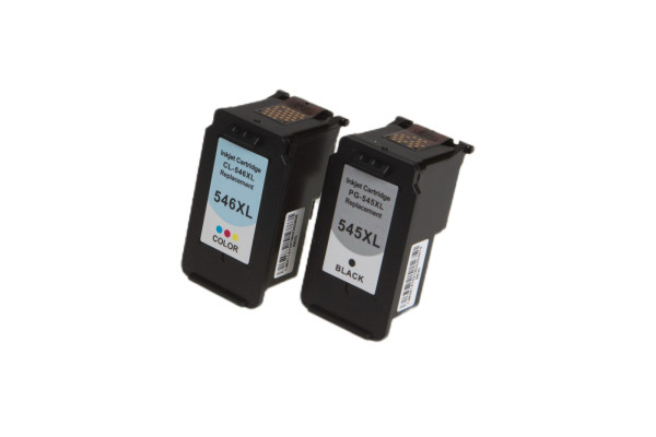 Renovierte Tintenpatrone 8286B001, 8288B001, PG545XL+CL546XL, BK+color (15ml+13, 5ml) für den Drucker Canon (BULK)
