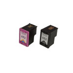 Cartuccia d'inchiostro rigenerata F6V25AE#BHK / F6V24AE#BHK, no.652XL, black+color/20ml+18ml per stampanti HP (BULK)