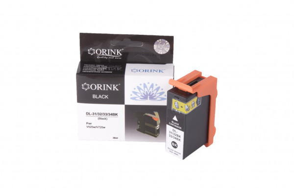 Compatible ink cartridge 592-11812, R4YG3 XL, 31/32/33/34BK, 28ml for Dell printers (Orink box)