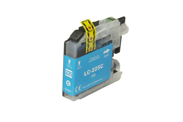 Compatible ink cartridge LC225XLC, 15ml yield for Brother printers (BULK)