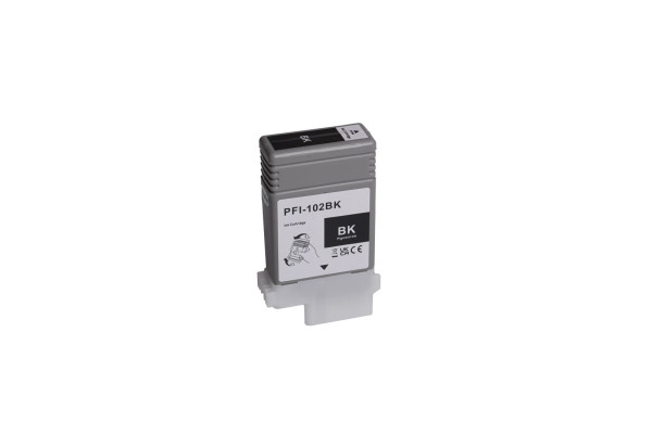 Încărcătură cerneală renovată 0895B001, PFI102BK, 130ml filelor pentru imprimante Canon (ORINK BULK)