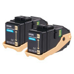 Epson original toner C13S050608, cyan, 15000str., dual pack