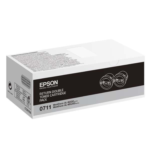 Epson original toner C13S050711, black, 5000 (2x2500)str., return, Epson AcuLaser M200, MX200, O