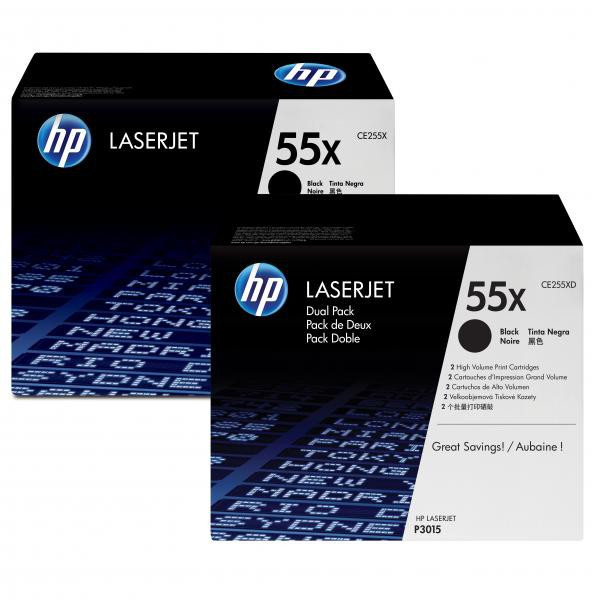 HP original toner CE255XD, HP 55X, black, 12500str., dual pack, 2ks