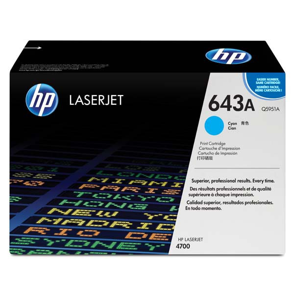 HP originální toner Q5951A, HP 643A, cyan, 10000str.
