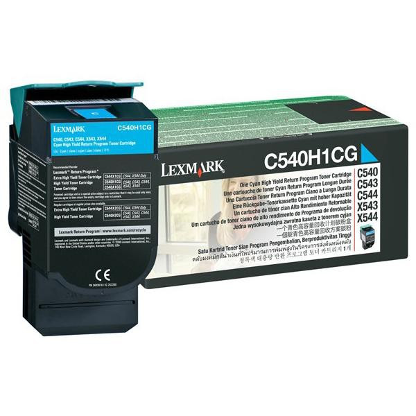 Lexmark original toner C540H1CG, cyan, 2000str., high capacity, return