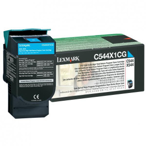 Lexmark originál toner C544X1CG, cyan, 4000str., extra high capacity, return