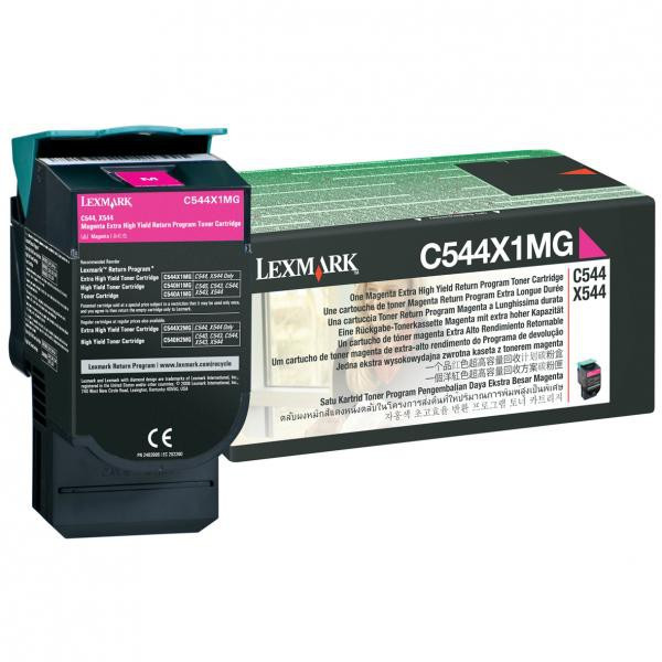 Lexmark originál toner C544X1MG, magenta, 4000str., extra high capacity, return