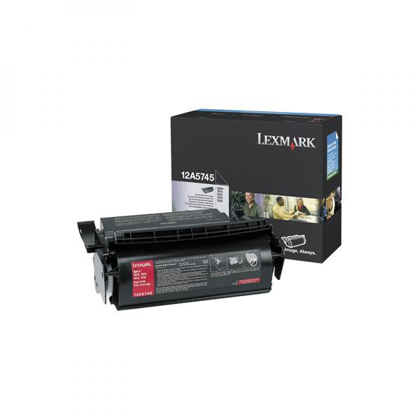 Lexmark original toner 12A5745, black, 25000str.