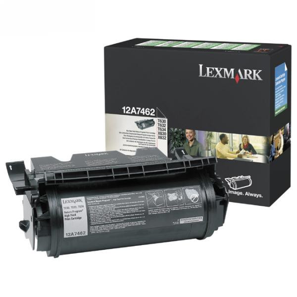 Lexmark original toner 12A7462, black, 21000str., return