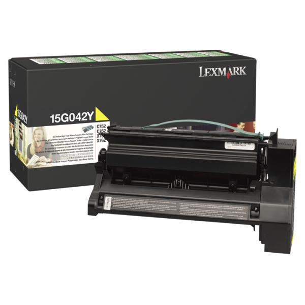 Lexmark original toner 15G042Y, yellow, 15000str., return
