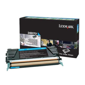 Lexmark originální toner 24B5701, cyan, 10000str., high capacity, return