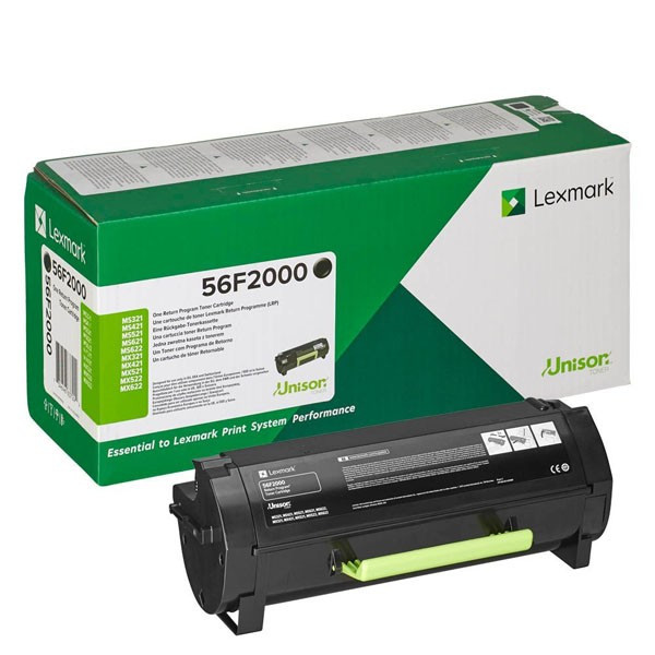 Lexmark original toner 56F2000, black, 6000str., return