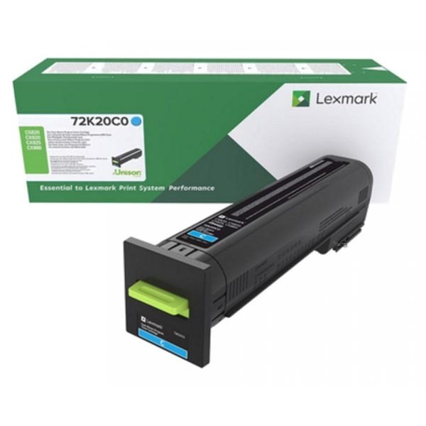 Lexmark originál toner 72K20C0, cyan, 8000str., extra high capacity, return