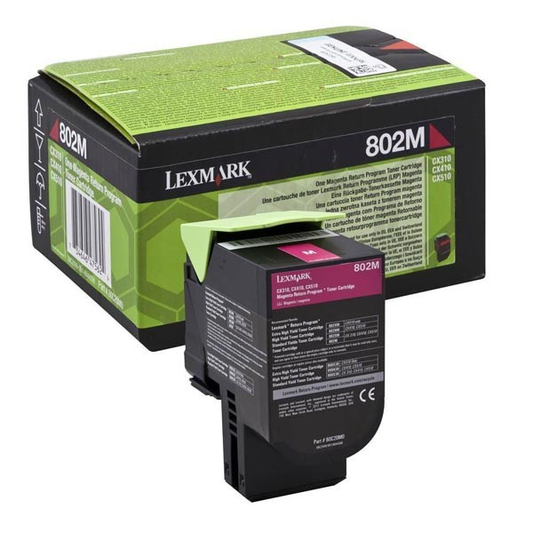 Lexmark original toner 80C20M0, magenta, 1000str., return