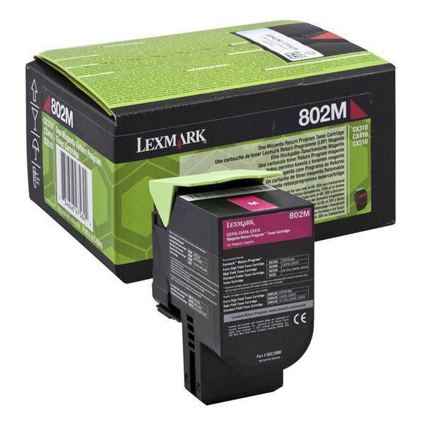 Lexmark original toner 80C20ME, magenta, 1000str., return