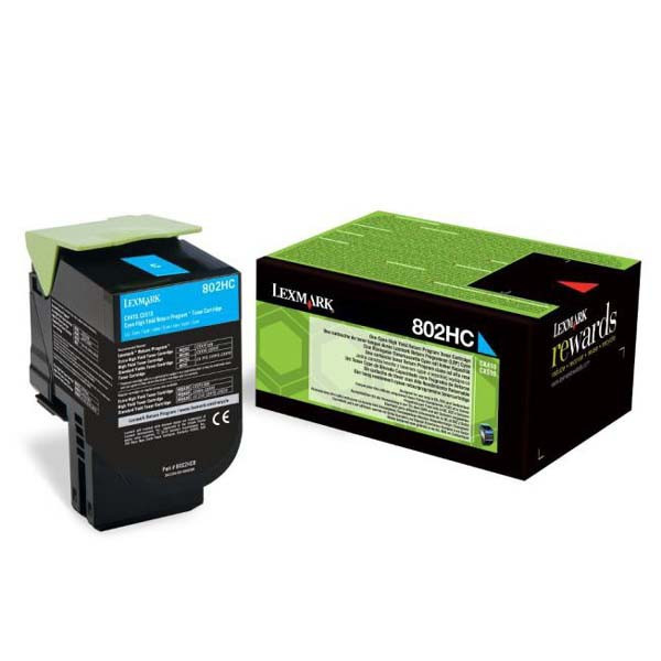 Lexmark originální toner 80C2HC0, cyan, 3000str., return