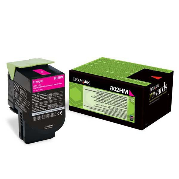 Lexmark original toner 80C2HM0, magenta, 3000str., return