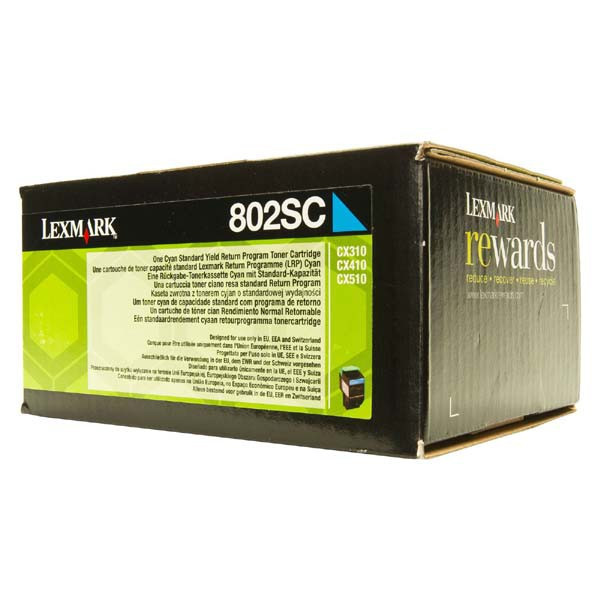 Lexmark originální toner 80C2SC0, cyan, 2000str., return