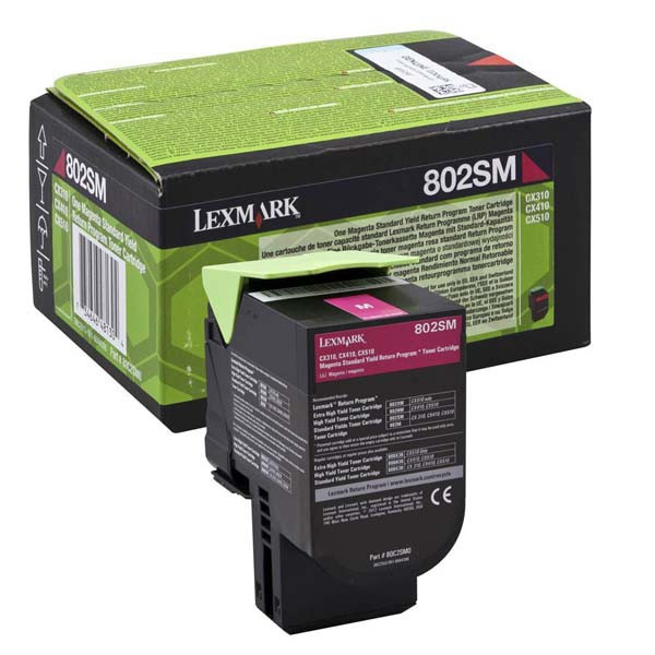Lexmark original toner 80C2SM0, magenta, 2000str., return