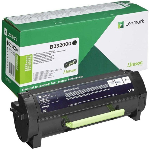 Lexmark original toner B232000, black, 3000str., return