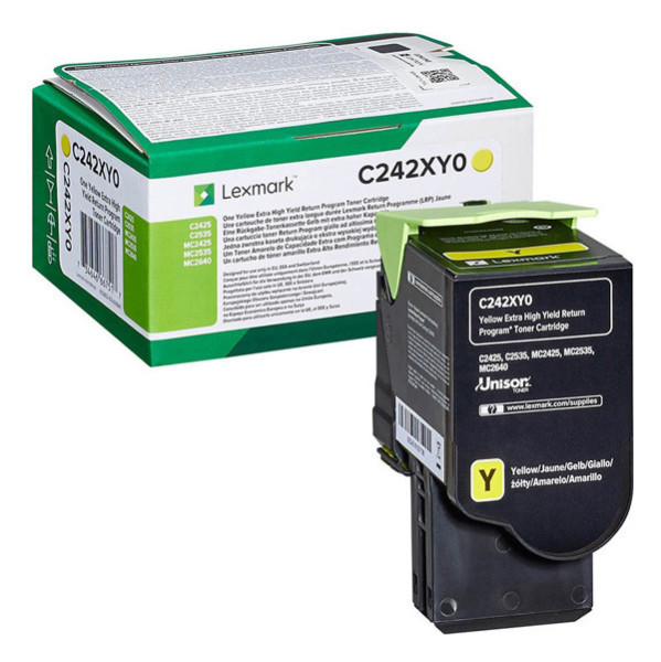 Lexmark original toner C242XY0, yellow, 3500str., extra high capacity, return