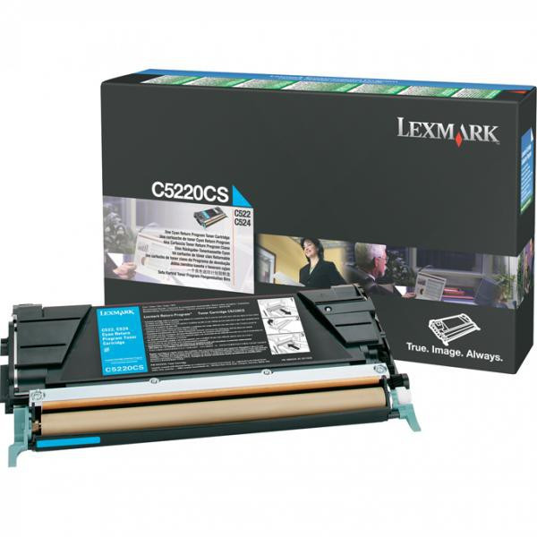 Lexmark original toner C5220CS, cyan, 3000str., return