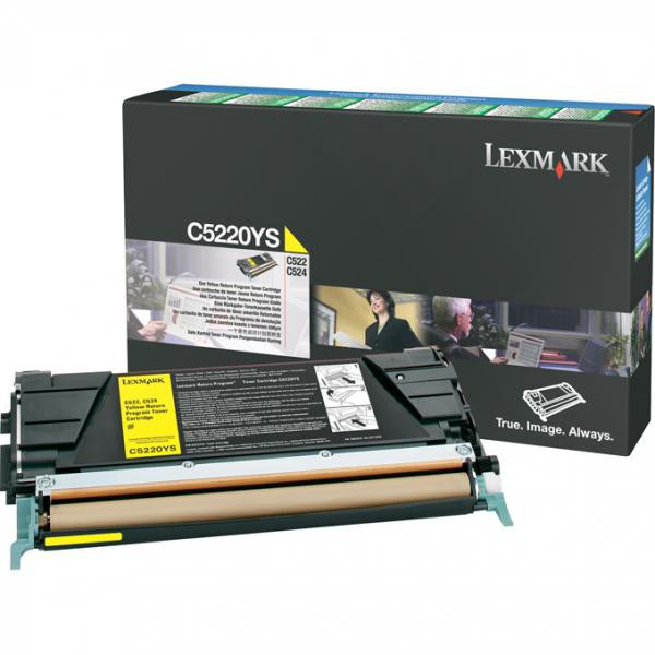 Lexmark original toner C5220YS, yellow, 3000str., return