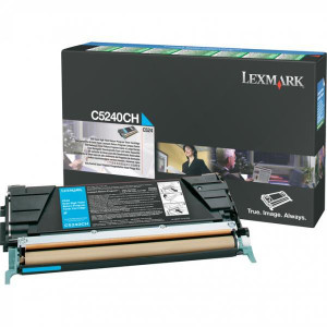 Lexmark originální toner C5240CH, cyan, 5000str., return