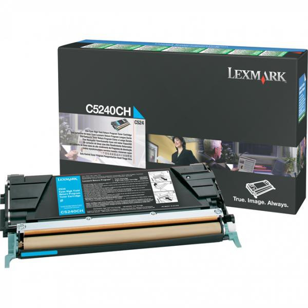 Lexmark original toner C5240CH, cyan, 5000str., return