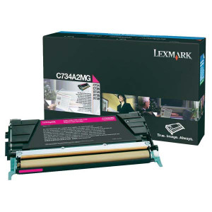 Lexmark originál toner C734A2MG, magenta, 6000str.