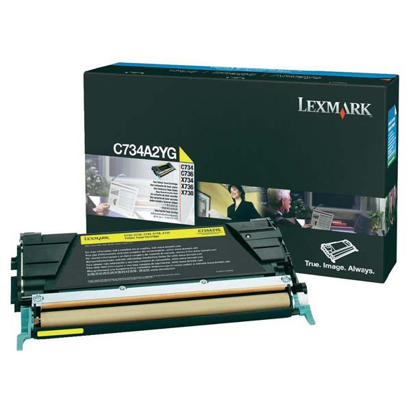 Lexmark originální toner C734A2YG, yellow, 6000str.
