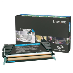 Lexmark original toner C736H1CG, cyan, 10000str., high capacity, return