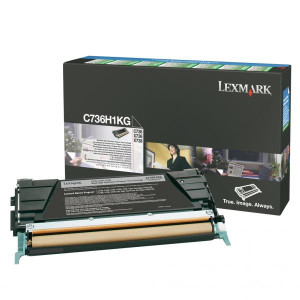 Lexmark originál toner C736H1KG, black, 12000str., high capacity, return