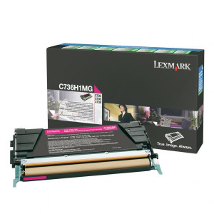 Lexmark originál toner C736H1MG, magenta, 10000str., high capacity, return