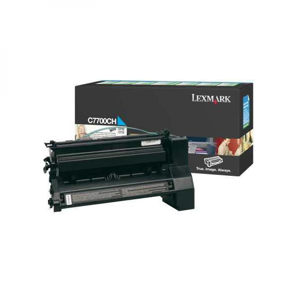 Lexmark originální toner C7700CH, cyan, 10000str., high capacity, return