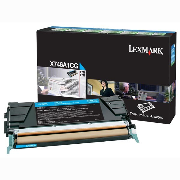 Lexmark originální toner X746A1CG, cyan, 7000str., return
