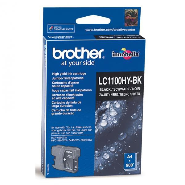 Brother original ink LC-1100HYBK, black, 900str., high capacity