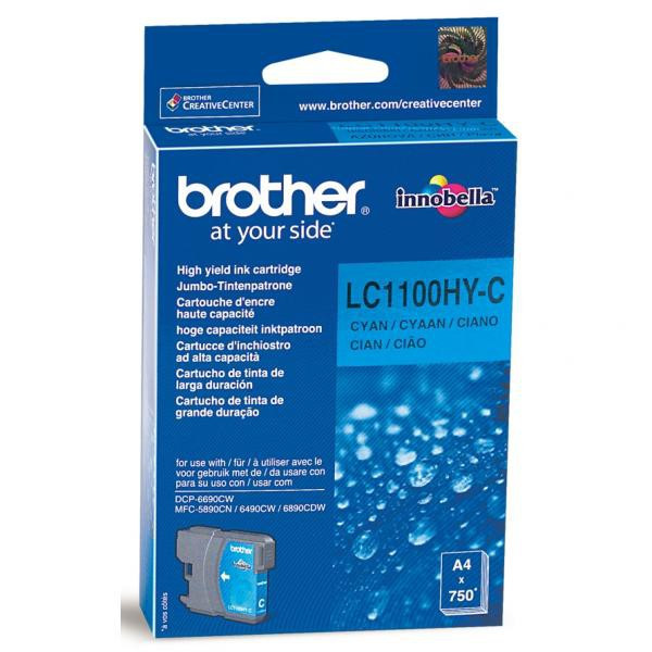 Brother original ink LC-1100HYC, cyan, 750str., high capacity, Brother DCP-6690CW, MFC-6490CW
