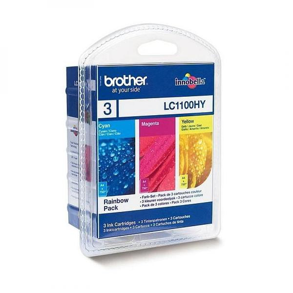 Brother originál ink LC-1100HYRBWBP, CMY, 3x750str., výhodné balenie