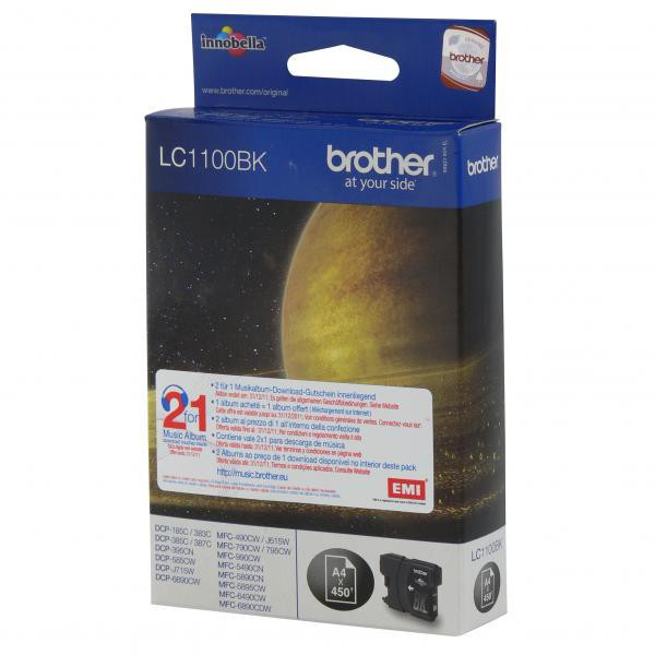 Brother original ink LC-1100BK, black, 500str., Brother DCP-6690CW, MFC-6490CW