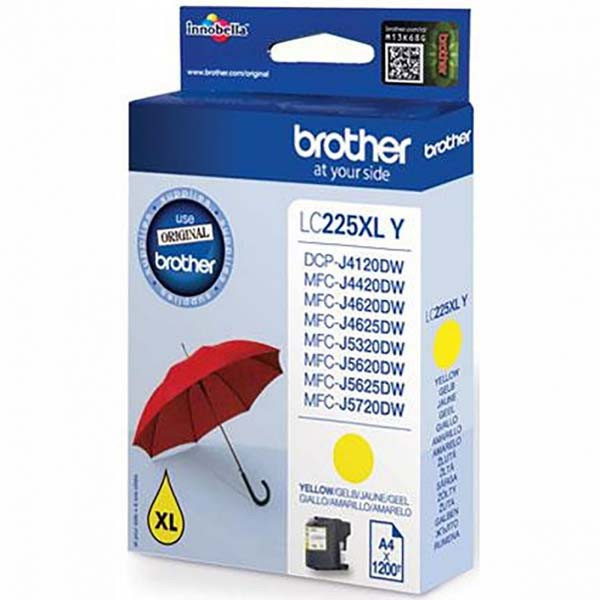 Brother original ink LC-225XLY, yellow, 1200str.