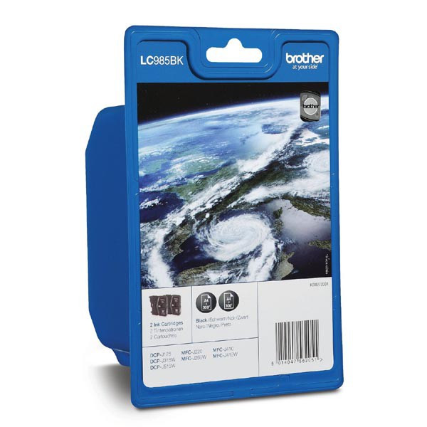 Brother original ink LC-985BKBP2, black, 300str., 2ks