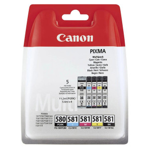 Canon originál ink PGI-580 PGBK/CLI-581 CMYK, 2078C006, CMYK, blister s ochranou, 1*11.2 + 4*5.6ml, 5-pack